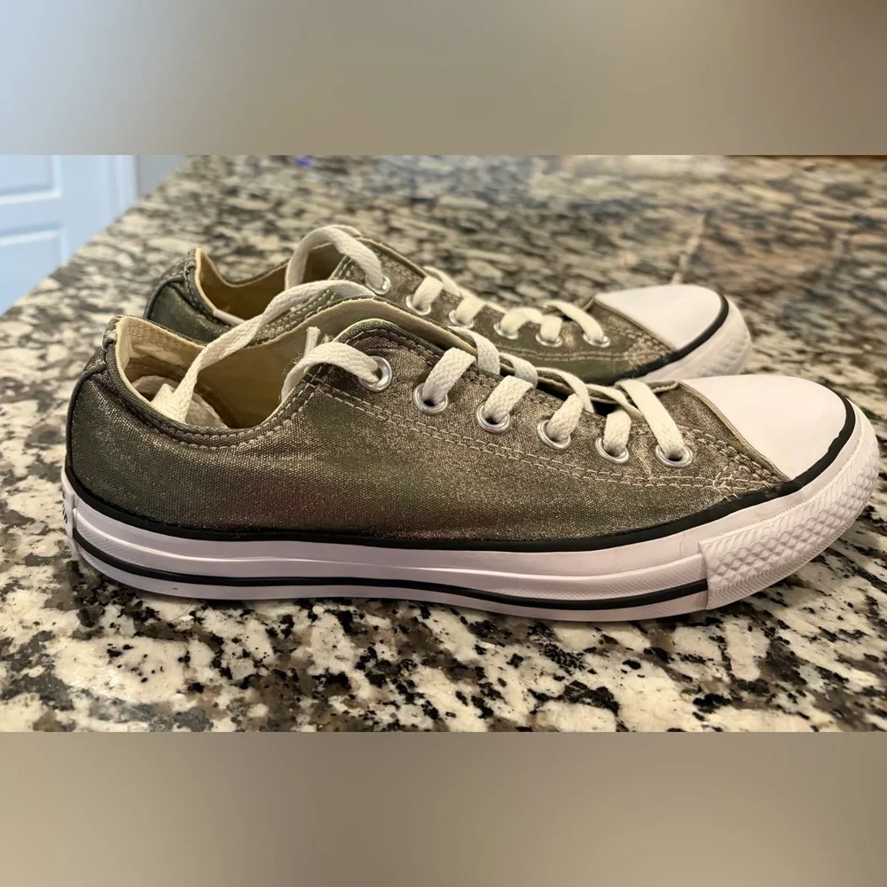 Converse Women’s Gold Metallic Shoes - Picture 1 of 5